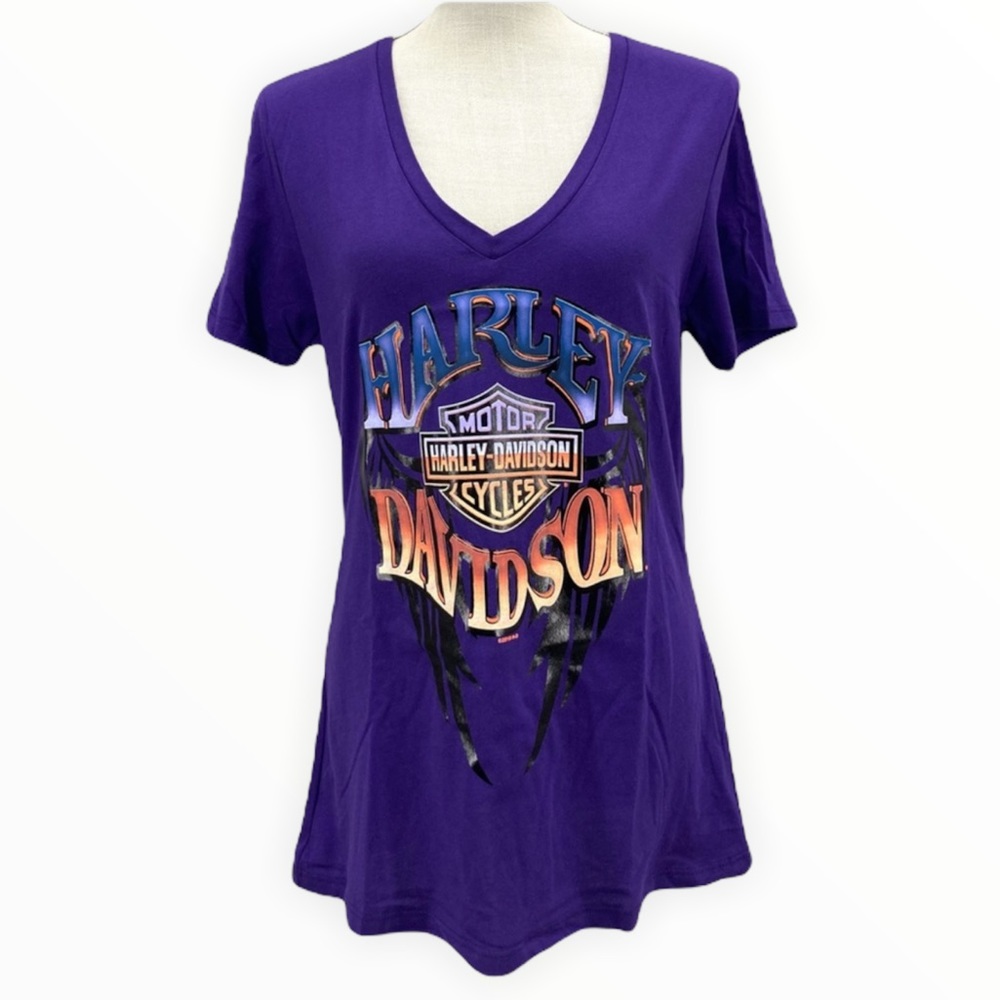 NWT HARLEY-DAVIDSON Purple Short Sleeve Women’s Tee Shirt Size Medium